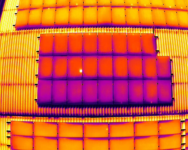 Termovizijska slika kvara fotonaponskih panela